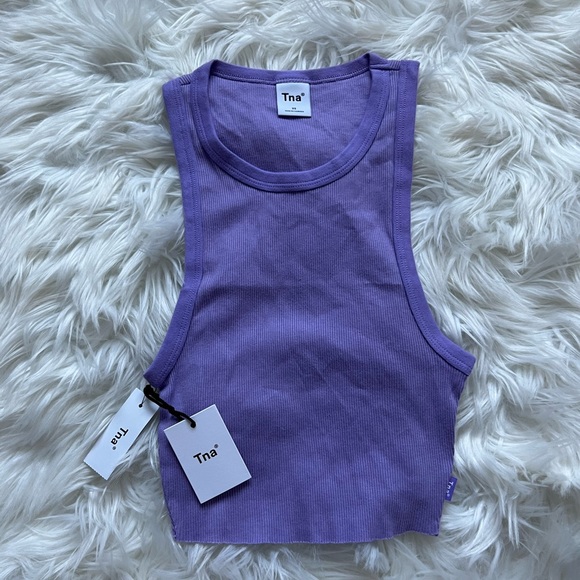 Aritzia Tops - NWT TNA ARITZIA petal purple ribbed crop tank